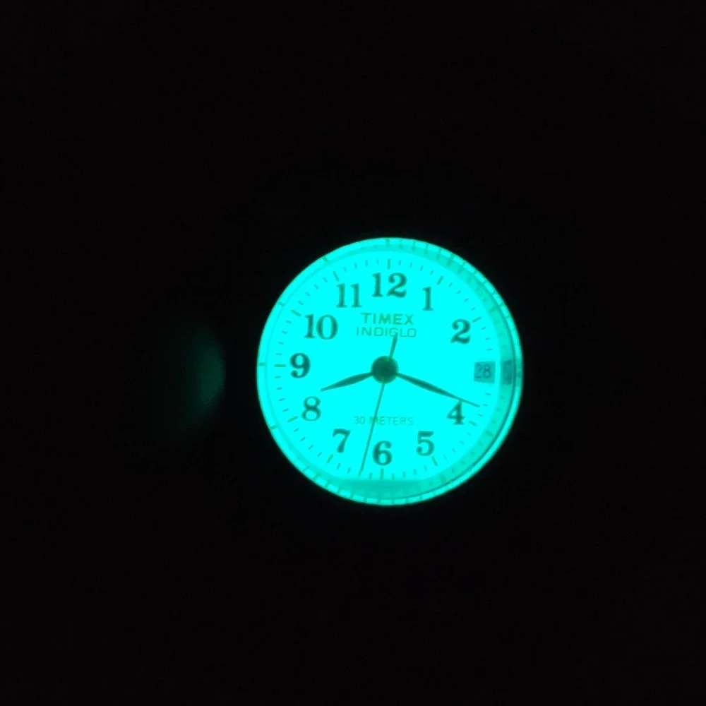 Vintage 2001 Timex Indiglo Presidential Date 25mm Women's Two Tone‎ Quartz Watch